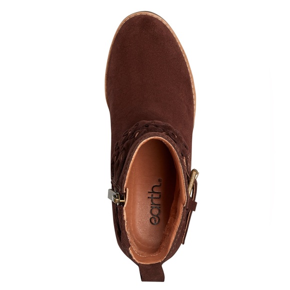 Earth Women's Chace Buckle Strap Wedge Booties- Size 5- Dark Brown - Picture 4 of 11